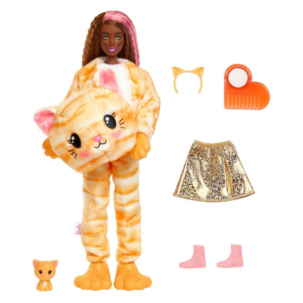 Barbie Cutie Reveal Doll with Kitty Plush Costume & 10 Surprises