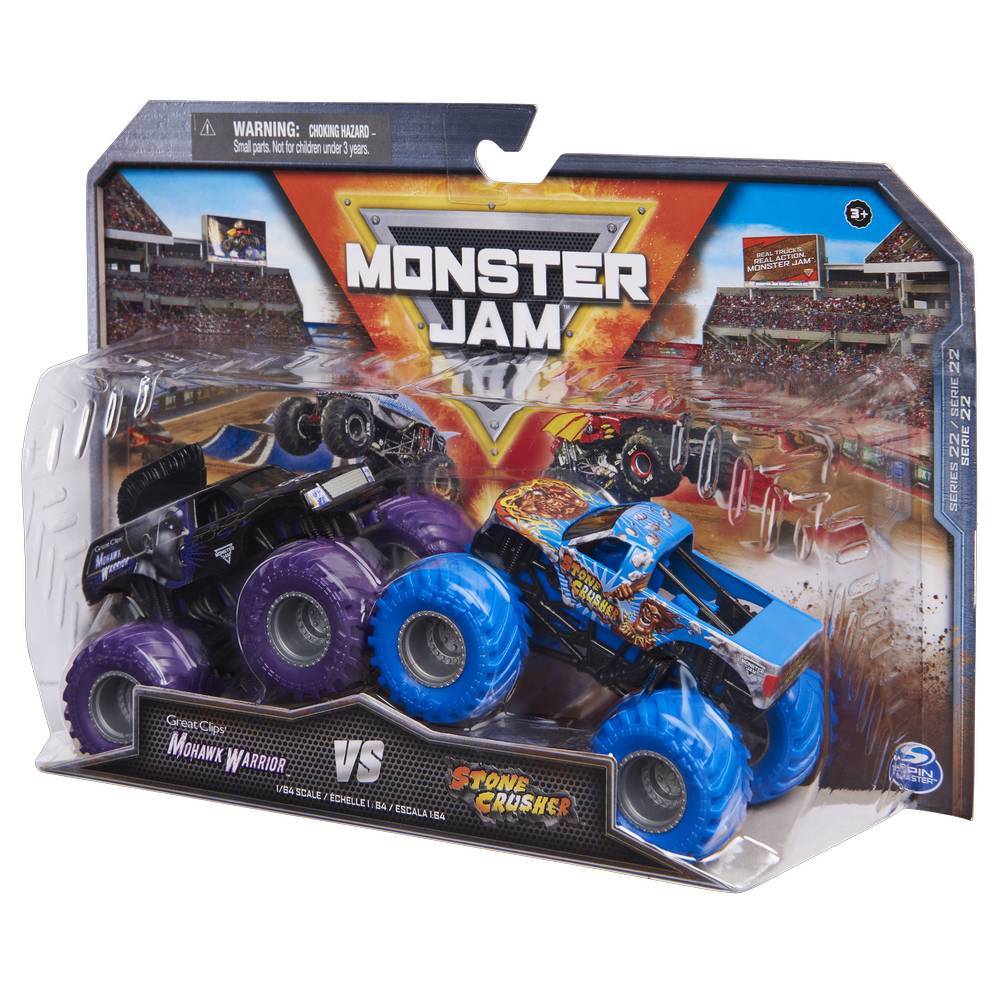 Monster Jam Mohawk Warrior vs Stone Crusher 2 Pack 1:64 Series 22