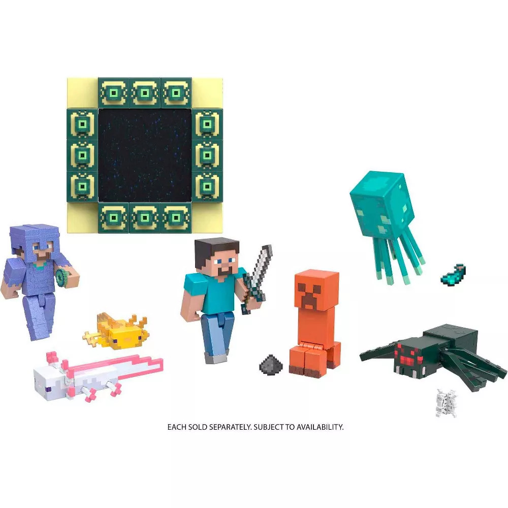 Minecraft Creeper Action Figure 3.25 In With 1 Build A Portal Piece & 1  Accessory Green