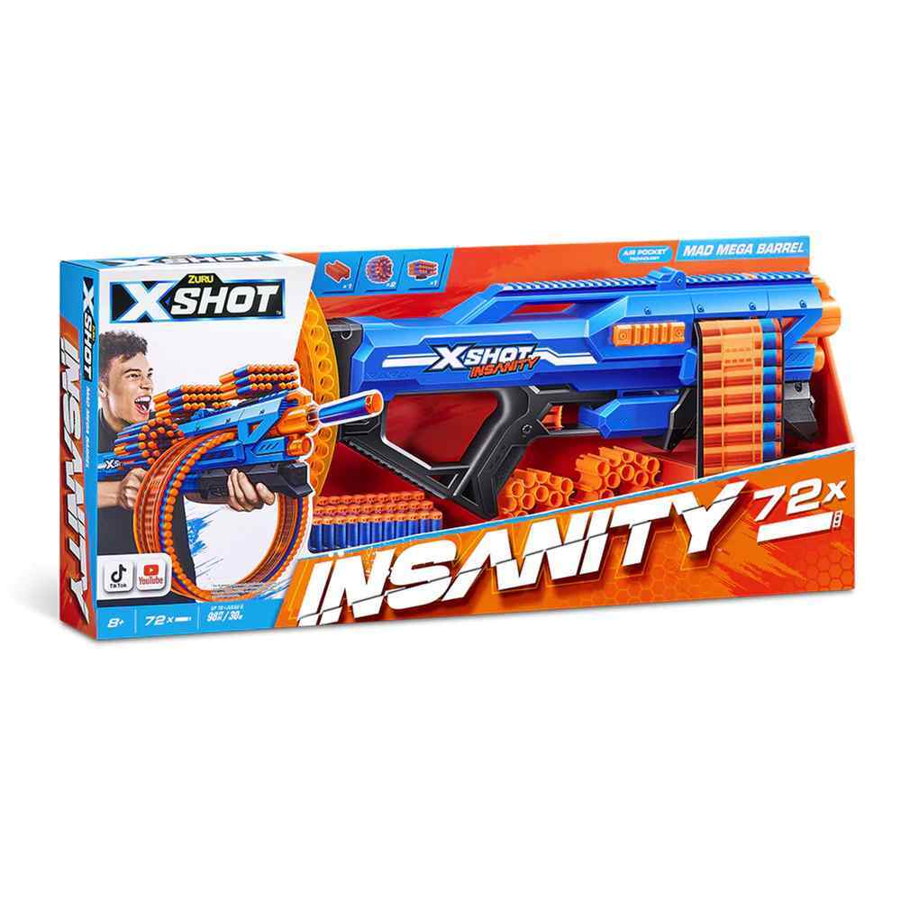 Zuru X-SHOT Insanity Mega Barrel Includes 72 Darts - X-Shot