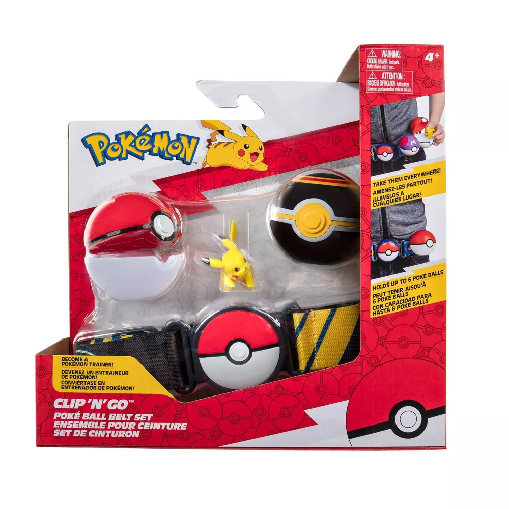 Pokemon Clip N Go Poke Ball Belt Set Pikachu