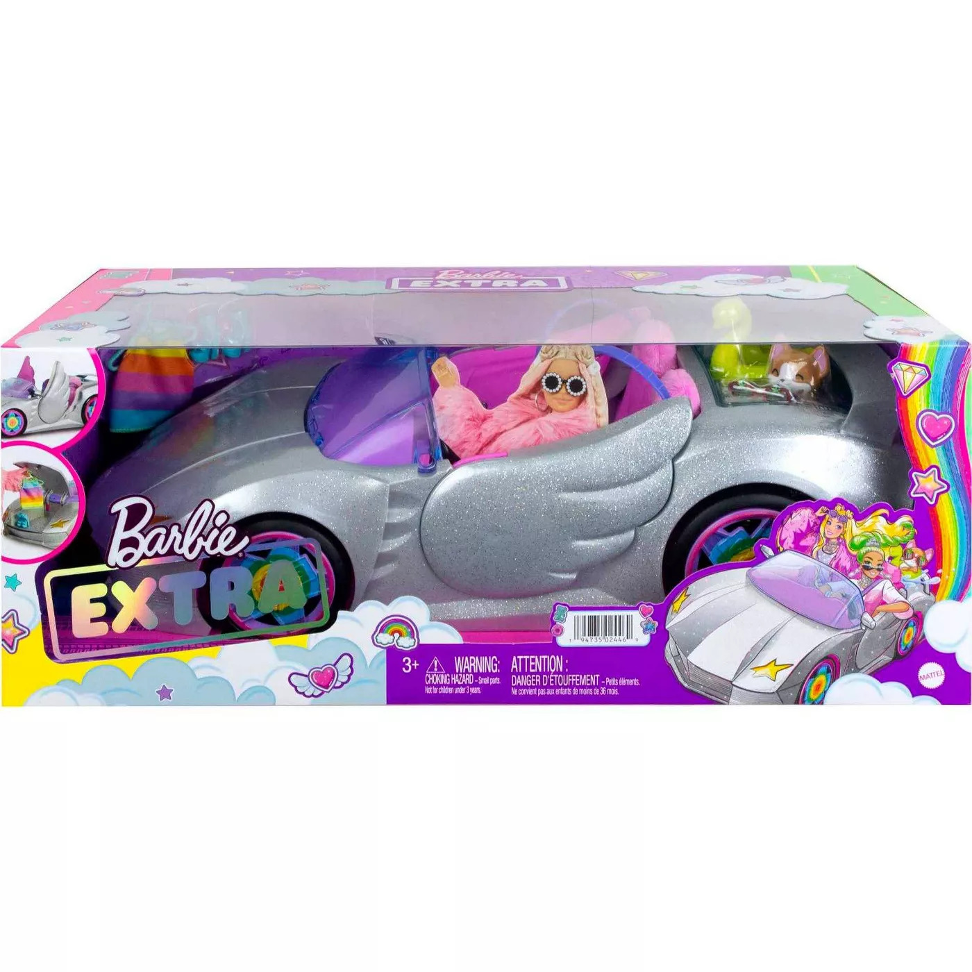 Barbie Extra Vehicle Sparkly Silver Car