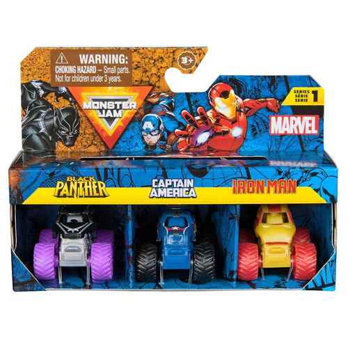 Monster Jam Marvel Mini Black Panther Captain America Iron Man