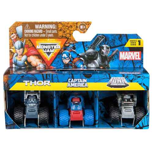 Monster Jam Marvel Mini Thor Captain America War Machine