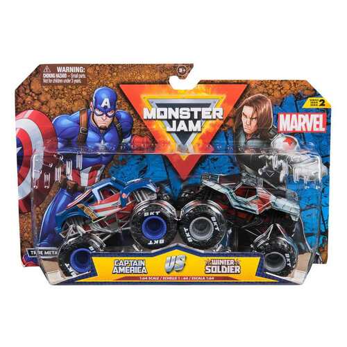 Monster Jam Marvel Captain America vs Winter Soldier Diecast Car 2-Pack