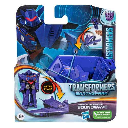 Transformers EarthSpark 1-Step Flip Changer Soundwave Action Figure