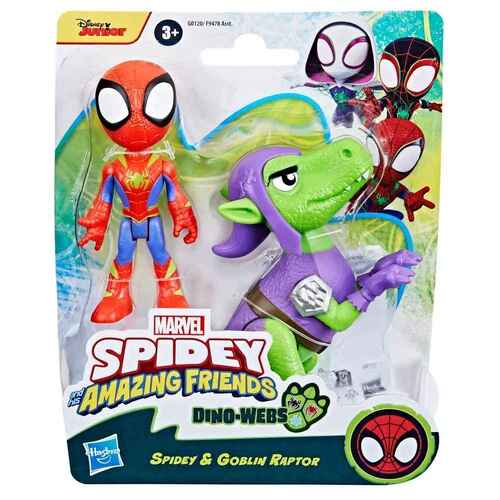 Marvel Spidey and His Amazing Friends Dino-Webs Spidey and Goblin Raptor