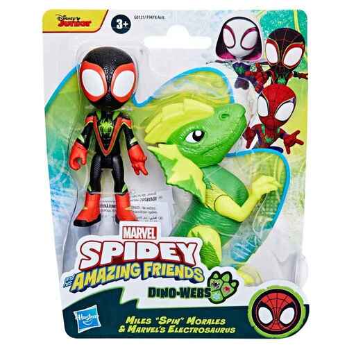 Marvel Spidey and His Amazing Friends Dino-Webs Miles "Spin" Morales & Marvel's Electrosaurus