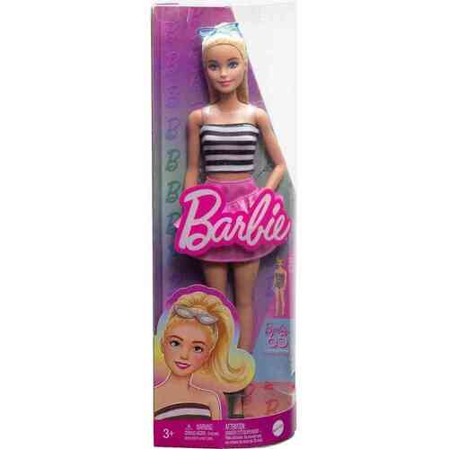 Barbie Fashionista Doll 213 Striped Top & Pink Skirt