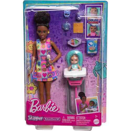 Barbie Skipper Doll & Playset with Accessories Babysitting Set Blonde Brunette
