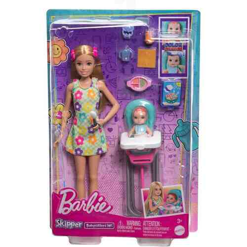 Barbie Skipper Doll & Playset with Accessories Babysitting Set Blonde