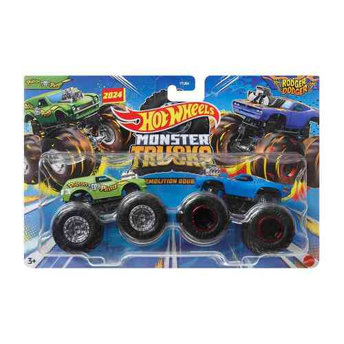 Hot Wheels Monster Trucks 1:64 Demolition Doubles Poison Pinto vs Rodger Dodger