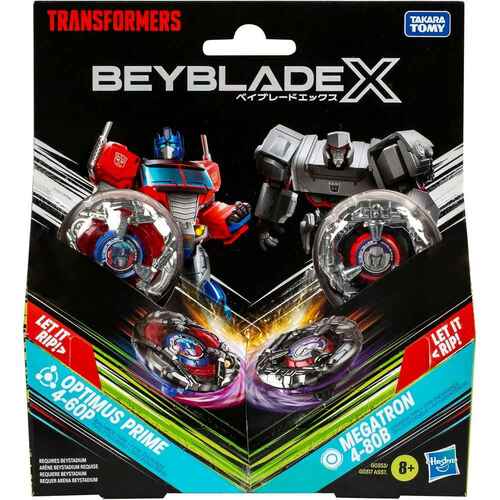 Beyblade X Transformers Collab Optimus Prime 4-60P vs Megatron 4-80B