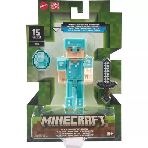 Minecraft 15th Anniversary Alex in Diamond Armor Action Figure