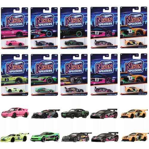 Hot Wheels Neon Speeders Box of 10 Case C