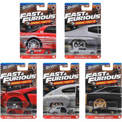 Hot Wheels Fast & Furious Dominic Toretto Set of 5