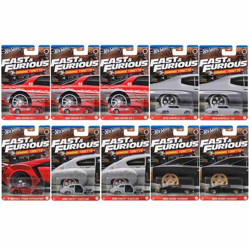 Hot Wheels Fast & Furious Dominic Toretto Box of 10