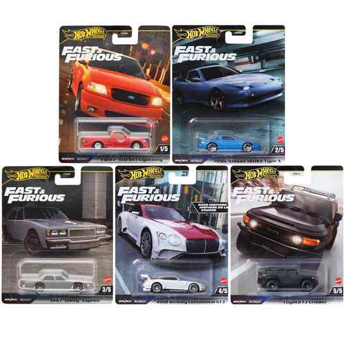 Hot Wheels Premium Fast & Furious Set of 5 HNW46-956H