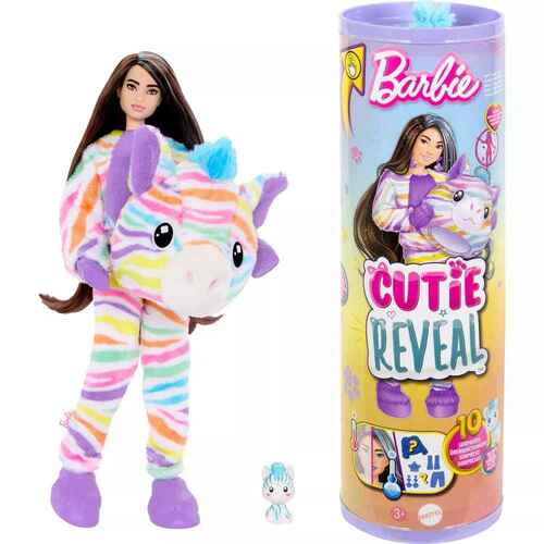 Barbie Cutie Reveal Doll Zebra Costume & 10 Surprises