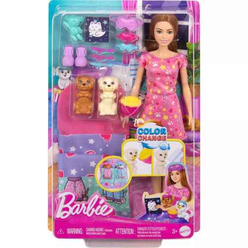 Barbie Doll & Puppy Slumber Party Playset