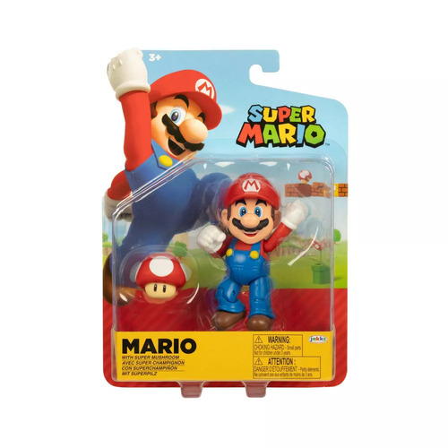 Nintendo Super Mario 10cm Mario with Super Mushroom Action Figure