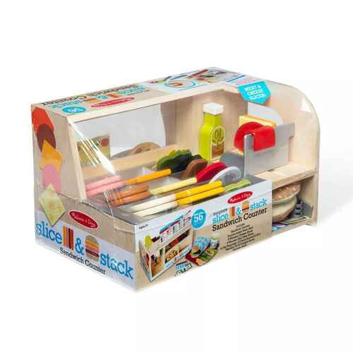 Melissa & Doug Wooden Slice & Stack Sandwich Counter