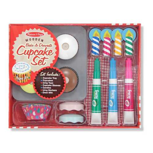 Melissa & Doug Bake & Decorate Wooden Cupcake Set