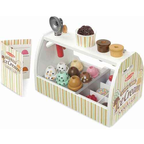 Melissa & Doug Scoop & Serve Wooden Ice Cream Counter