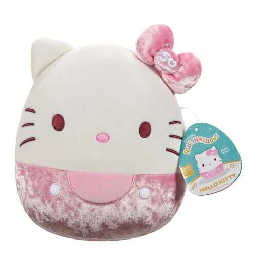 Squishmallows Hello Kitty Velvet Pink 50th Anniversary Bows 20cm