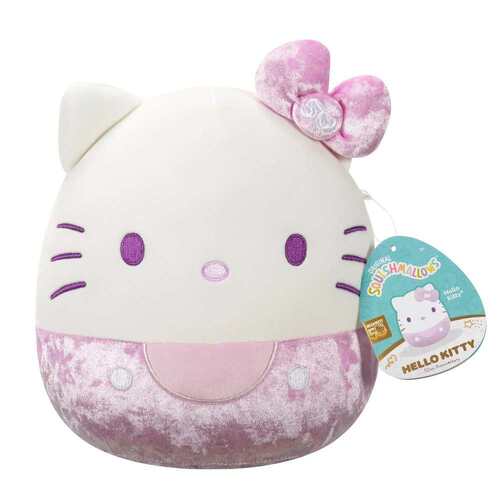 Squishmallows Hello Kitty Velvet Purple 50th Anniversary Bows 20cm