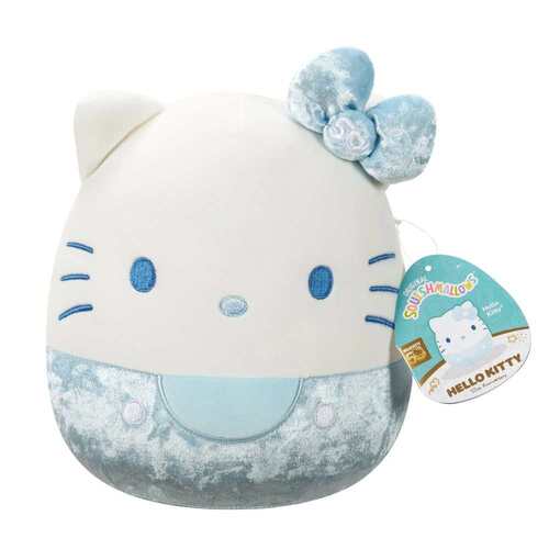 Squishmallows Hello Kitty Velvet Blue 50th Anniversary Bows 20cm